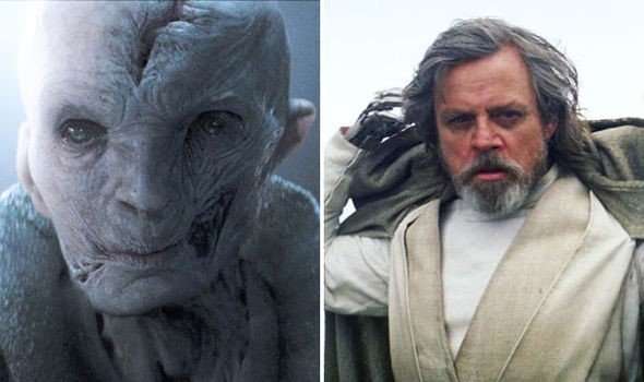 Supreme Leader Snoke and Luke Skywalker
