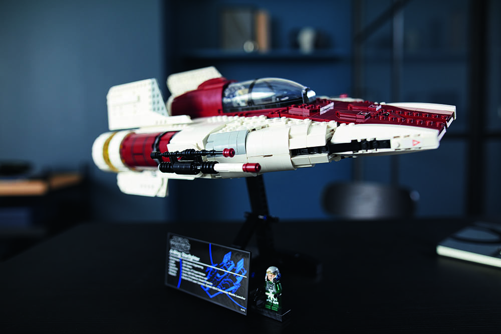 LEGO Star Wars UCS A-Wing starfighter on display