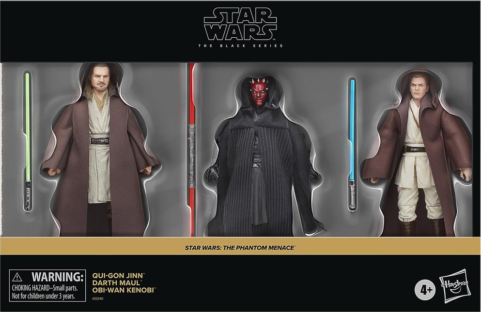 Black Series Qui-Gon Jinn, Obi-Wan Kenobi & Darth Maul 3 Pack,