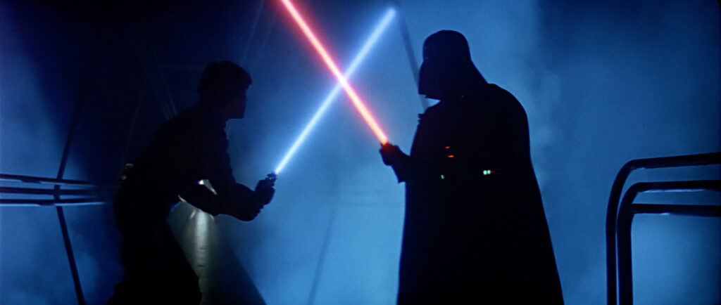 Darth Vader and Luke Skywalker Lightsaber duel