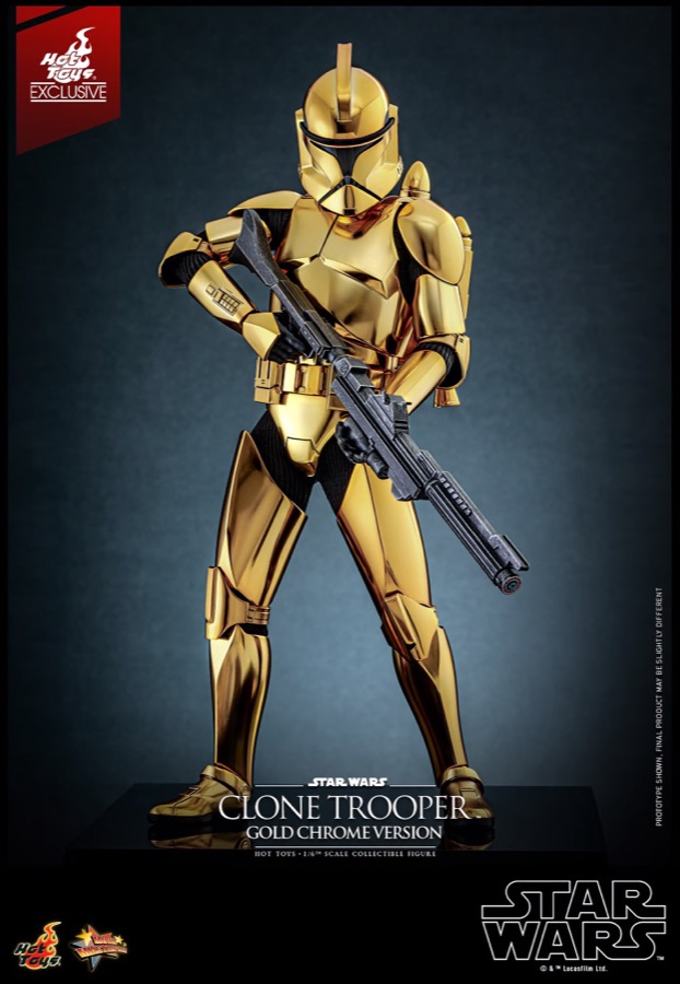 Hot Toys MMS735 Clone Trooper Gold Chrome Version